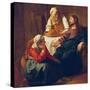 Christ in the Home of Martha and Mary, about 1654-Johannes Vermeer-Stretched Canvas