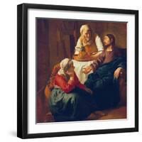 Christ in the Home of Martha and Mary, about 1654-Johannes Vermeer-Framed Giclee Print