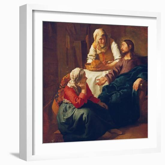 Christ in the Home of Martha and Mary, about 1654-Johannes Vermeer-Framed Giclee Print