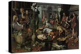 Christ in the House of Martha and Mary, 1553-Pieter Aertsen-Stretched Canvas