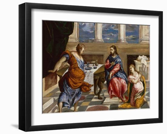 Christ in the House of Martha and Mary, 1600-El Greco-Framed Giclee Print