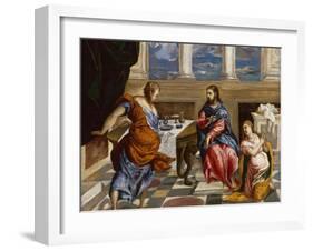 Christ in the House of Martha and Mary, 1600-El Greco-Framed Giclee Print