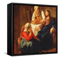 Christ in the House of Martha and Mary, C.1654-56-Johannes Vermeer-Framed Stretched Canvas