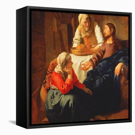 Christ in the House of Martha and Mary, C.1654-56-Johannes Vermeer-Framed Stretched Canvas