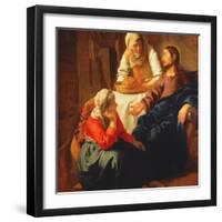 Christ in the House of Martha and Mary, C.1654-56-Johannes Vermeer-Framed Giclee Print