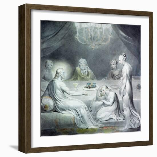 Christ in the House of Martha and Mary or the Penitent Magdalen-William Blake-Framed Giclee Print