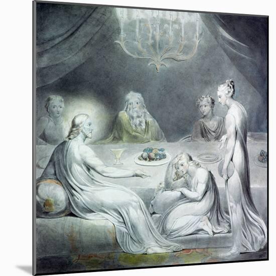 Christ in the House of Martha and Mary or the Penitent Magdalen-William Blake-Mounted Giclee Print