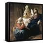 Christ in the House of Martha and Mary-Johannes Vermeer-Framed Stretched Canvas