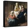 Christ in the House of Martha and Mary-Johannes Vermeer-Framed Stretched Canvas