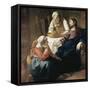 Christ in the House of Martha and Mary-Johannes Vermeer-Framed Stretched Canvas