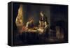 Christ in the House of Martha and Mary-Rembrandt van Rijn-Framed Stretched Canvas