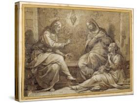 Christ in the House of Martha and Mary-Giorgio Vasari-Stretched Canvas