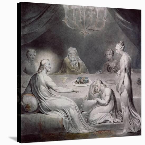 Christ in the House of Martha and Mary-William Blake-Stretched Canvas