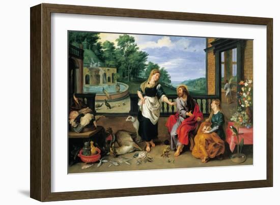 Christ in the House of Martha and Mary-Jan Brueghel the Younger-Framed Giclee Print