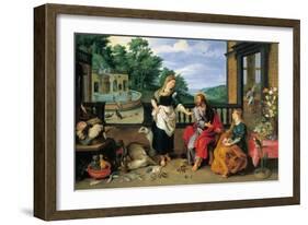 Christ in the House of Martha and Mary-Jan Brueghel the Younger-Framed Giclee Print