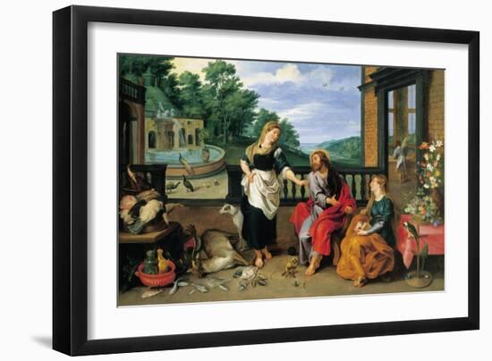 Christ in the House of Martha and Mary-Jan Brueghel the Younger-Framed Giclee Print