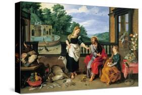 Christ in the House of Martha and Mary-Jan Brueghel the Younger-Stretched Canvas