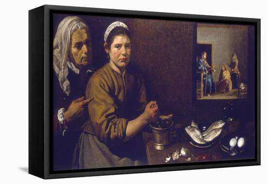 Christ in the House of Mary and Martha, C1618-1622-Diego Velazquez-Framed Stretched Canvas