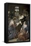 Christ in the House of Mary and Martha-Jacopo Robusti Tintoretto-Framed Stretched Canvas