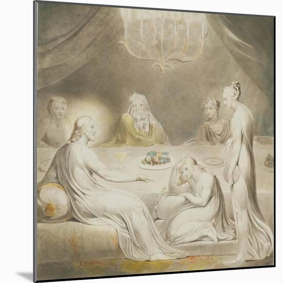 Christ in the House of Mary and Martha-William Blake-Mounted Giclee Print