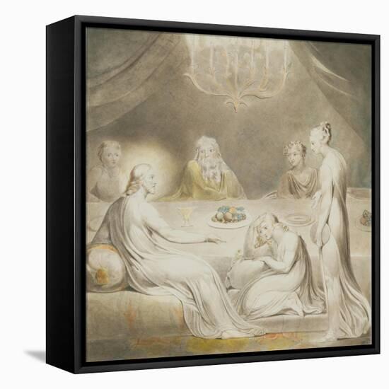 Christ in the House of Mary and Martha-William Blake-Framed Stretched Canvas