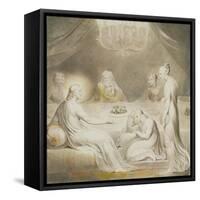 Christ in the House of Mary and Martha-William Blake-Framed Stretched Canvas