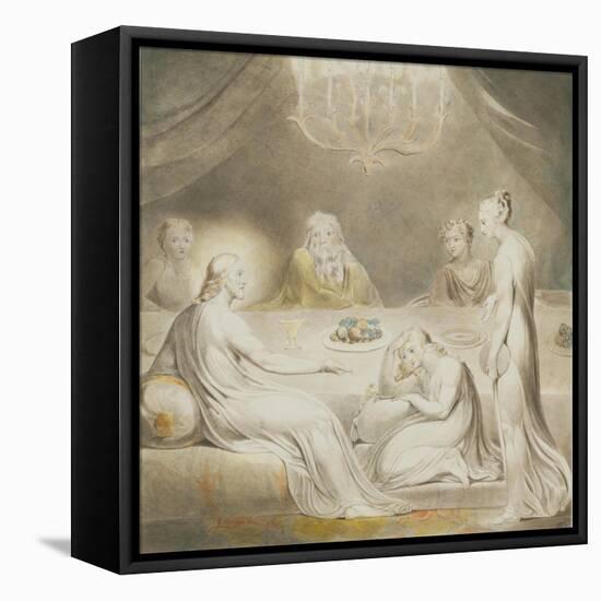 Christ in the House of Mary and Martha-William Blake-Framed Stretched Canvas
