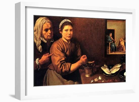 Christ in the House of Mary and Martha-Diego Velazquez-Framed Art Print