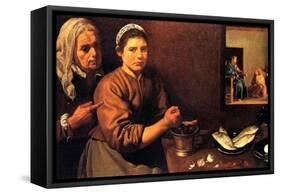 Christ in the House of Mary and Martha-Diego Velazquez-Framed Stretched Canvas