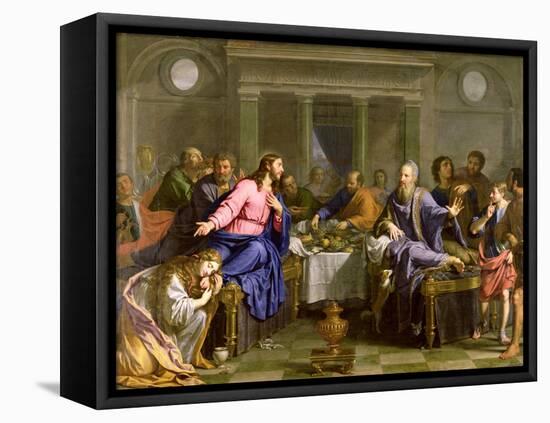 Christ in the House of Simon the Pharisee, C.1656-Philippe De Champaigne-Framed Stretched Canvas