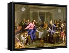 Christ in the House of Simon the Pharisee, C.1656-Philippe De Champaigne-Framed Stretched Canvas