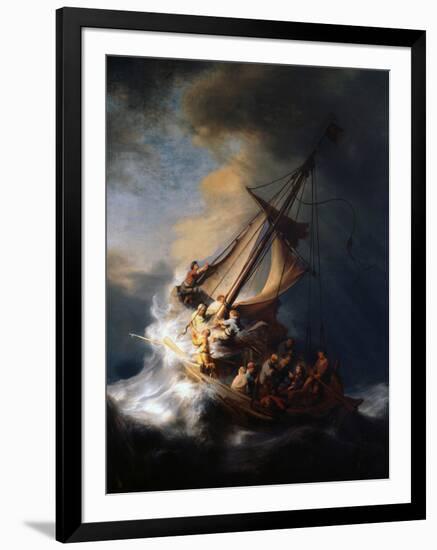 Christ in the Storm on the Lake of Galilee, 1633-Rembrandt van Rijn-Framed Premium Giclee Print