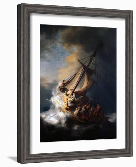 Christ in the Storm on the Lake of Galilee, 1633-Rembrandt van Rijn-Framed Giclee Print