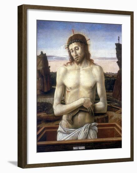 Christ in the Tomb, 1460-Giovanni Bellini-Framed Giclee Print