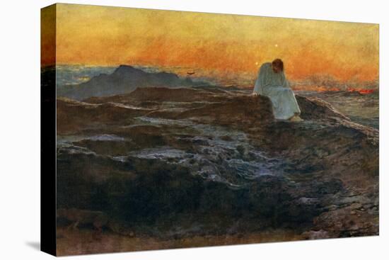 Christ in the Wilderness, 1898-Briton Riviere-Stretched Canvas