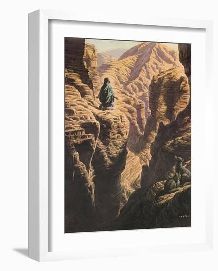 Christ in the Wilderness-Jack Hayes-Framed Giclee Print