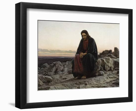 Christ in the Wilderness-Ivan Nikolaevich Kramskoi-Framed Art Print