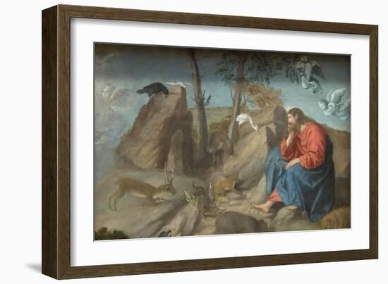 Christ in the Wilderness-Moretto Da Brescia-Framed Art Print