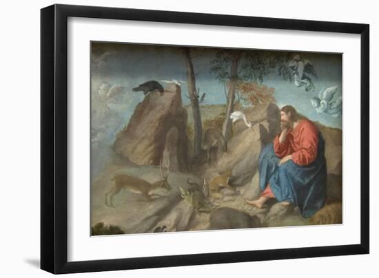 Christ in the Wilderness-Moretto Da Brescia-Framed Art Print