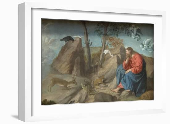 Christ in the Wilderness-Moretto Da Brescia-Framed Art Print