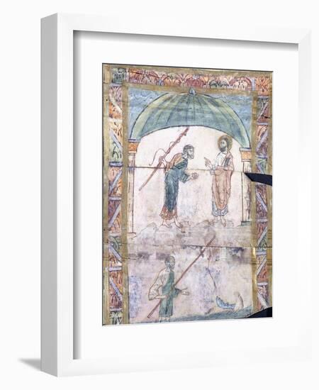 Christ Instructing Peter at Capernaum on the Tribute Money, C.1000 Ad-null-Framed Premium Giclee Print