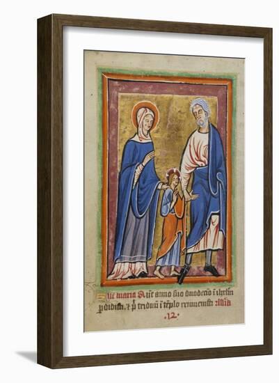 Christ Led to Jerusalem by Mary and Joseph-Unknown 12th Century Illuminator-Framed Art Print