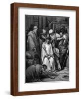 Christ Mocked and the Crown of Thorns Placed on His Head-Gustave Doré-Framed Giclee Print