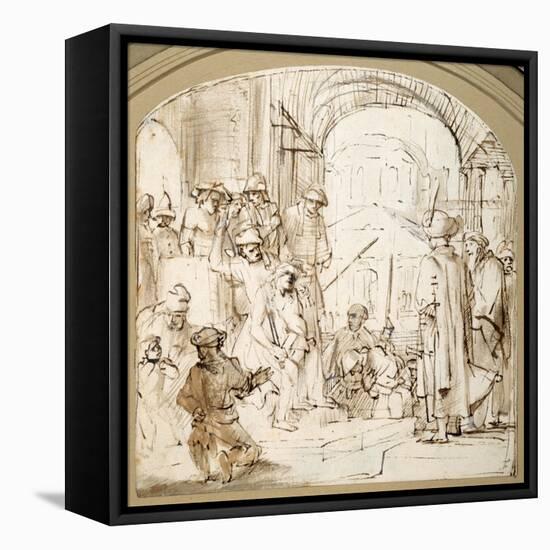 Christ Mocked-Rembrandt van Rijn-Framed Stretched Canvas