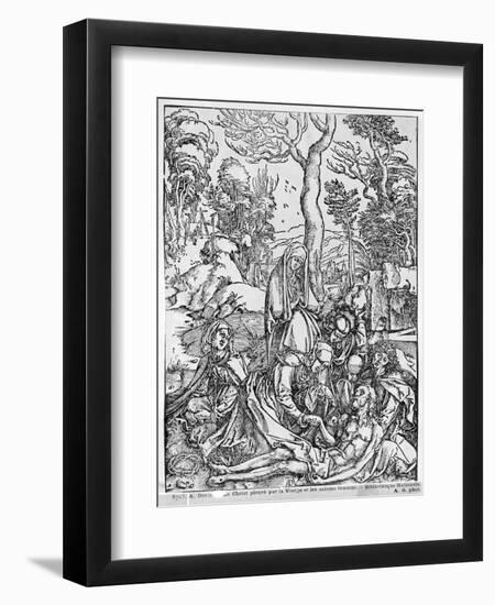 Christ Mourned by the Virgin and the Female Saints, from The Great Passion Series, 1497-1500-Albrecht Dürer-Framed Giclee Print