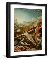 Christ nailed to the cross-Juan de Flandes-Framed Giclee Print