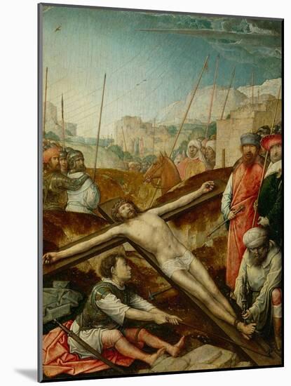 Christ nailed to the cross-Juan de Flandes-Mounted Giclee Print