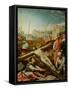Christ nailed to the cross-Juan de Flandes-Framed Stretched Canvas