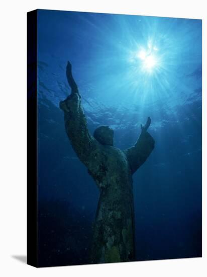 Christ of the Abyss Statue, Pennekamp State Park, FL-Shirley Vanderbilt-Stretched Canvas