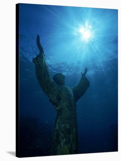 Christ of the Abyss Statue, Pennekamp State Park, FL-Shirley Vanderbilt-Stretched Canvas
